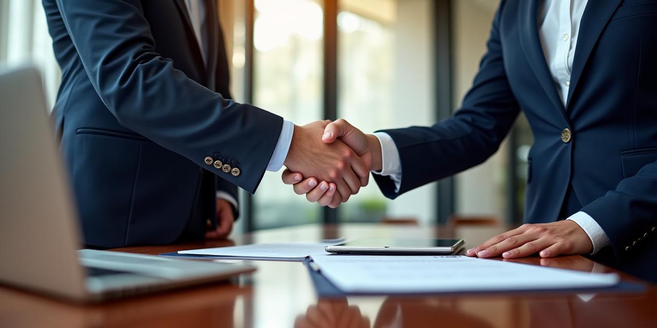 Professionisti che negoziano un contratto in un ufficio moderno